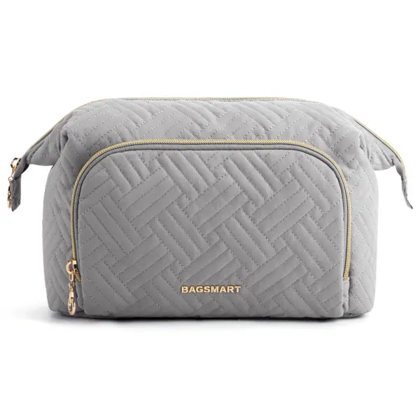 Trousse toilette double compartiment cuir noir fermée avec fermeture éclair métallique qualité