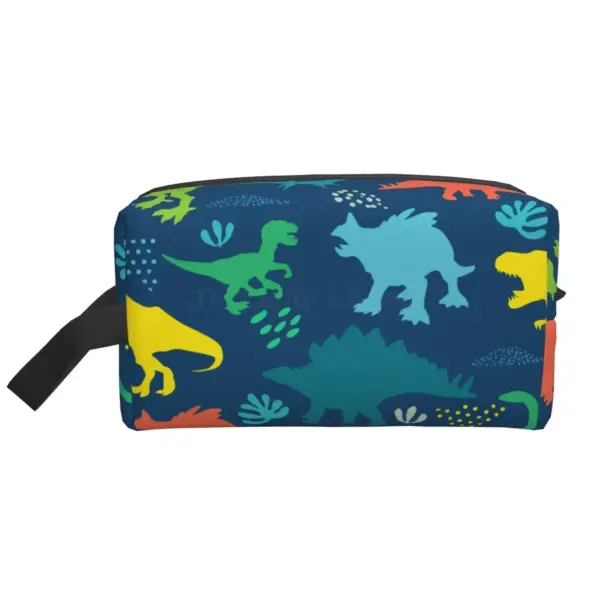 Trousse de toilette imperméable motif dinosaures cartoon colorés pour garçon et fille