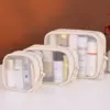 Trousse transparente en polyuréthane imperméable avec zip de qualité pour voyage