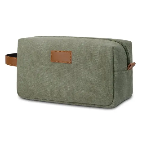 Trousse de toilette en toile noire avec fermeture éclair solide - Vue 6