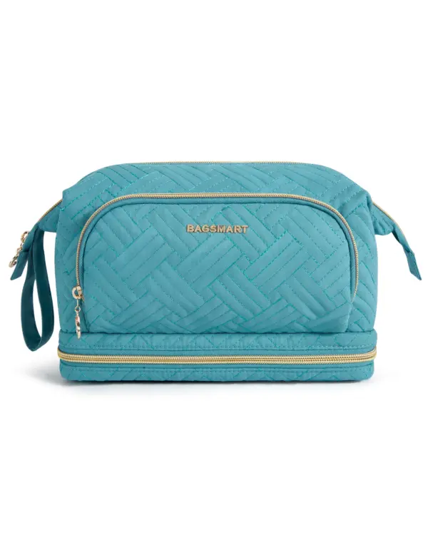 Trousse toilette double compartiment dimensions 24x21cm capacité voyage week-end