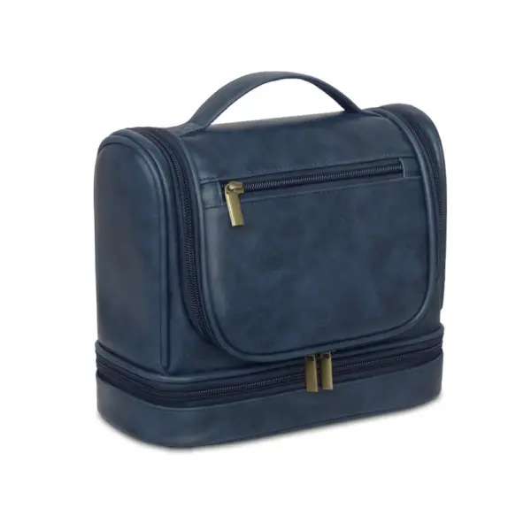 Trousse de toilette en cuir PU noire, vue générale - Vue 8