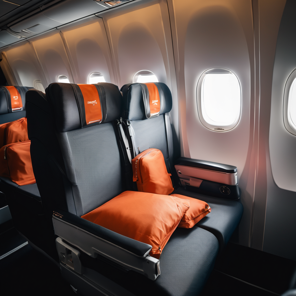 easyjet luggage optimization guide, durable nylon fabric, arranged neatly in airplane cabin, natural soft light, high resolution, raw photo, 8k uhd, d